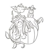 Halloween Cute Witch Coloring Page