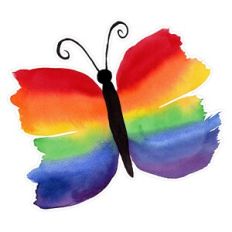 Rainbow Watercolor Butterfly Print and Cut