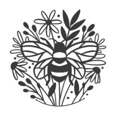 Wildflower Bee Floral Scene