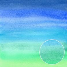 Indigo Blue Green Ombre Watercolor Gradient Background
