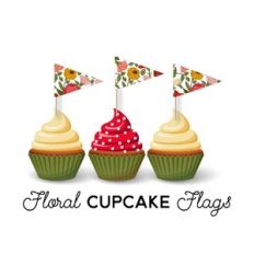 Floral Cupcake Flags