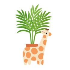 Kawaii Parlor Palm in Giraffe Planter