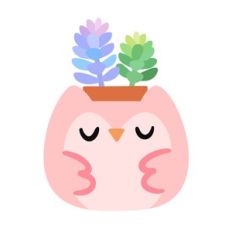 Kawaii Owl Planter with Succulents