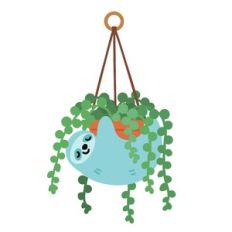 Kawaii String of Pearls in Sloth Planter