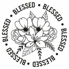 Blessed Floral Word Circle