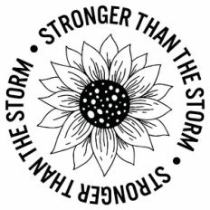 Stronger Than The Storm Sunflower Circle Quote