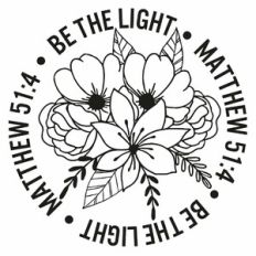 Be The Light Matthew Floral Circle Quote