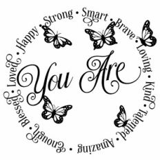 You Are Circle Butterfly Wall Art Decor
