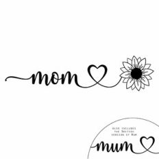 Mom Sunflower Heart Word