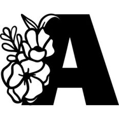 Floral Monogram Letter A