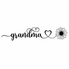 Grandma Sunflower Heart Word