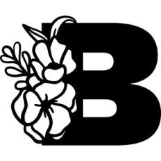 Floral Monogram Letter B