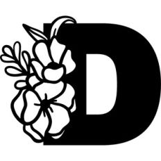 Floral Monogram Letter D