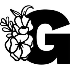 Floral Monogram Letter G