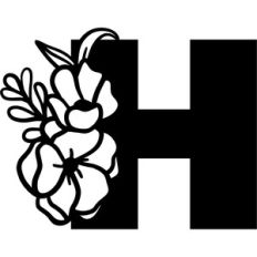 Floral Monogram Letter H