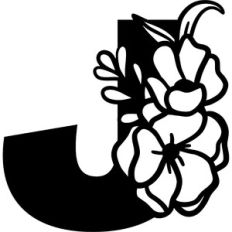 Floral Monogram Letter J