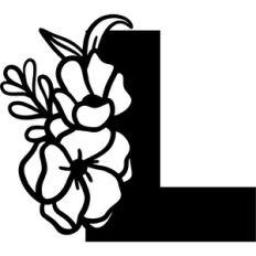 Floral Monogram Letter L