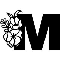 Floral Monogram Letter M