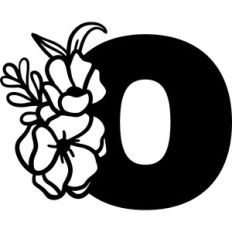 Floral Monogram Letter O