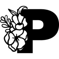 Floral Monogram Letter P