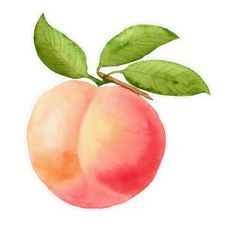 Leafy Watercolor Peach Print and Cut