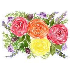 Watercolor Ranunculus Arrangement Print and Cut