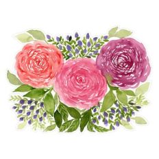 Watercolor Ranunculus Arrangement Print and Cut