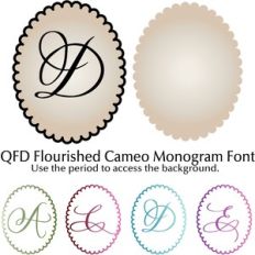 QFD Flourished Cameo Monogram Font