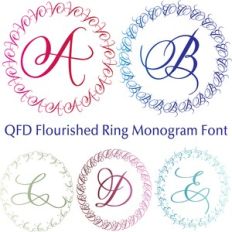 QFD Flourished Ring Monogram Font
