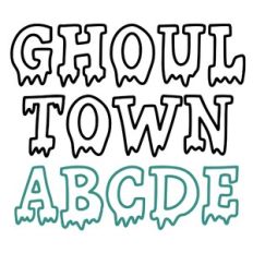 BFC Ghoul Town Outline Drip Halloween Font