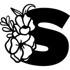 Floral Monogram Letter S