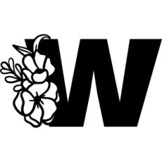 Floral Monogram Letter W