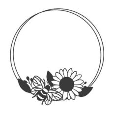 Bees and Flowers Wreath Round Frame