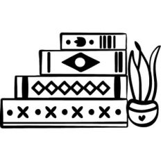 Stacked Books with Plant