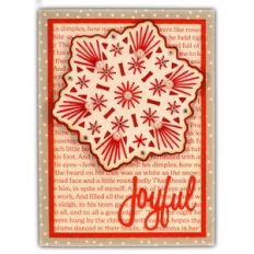 Card Stitched Snowflake Joyful A6