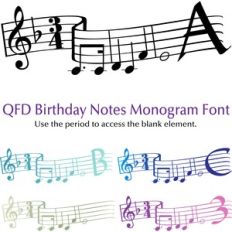 QFD Birthday Notes Monogram Font