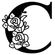 FLORAL ALPHABET LETTER C