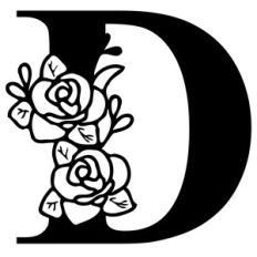 FLORAL ALPHABET LETTER D