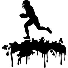 american football player and splash silhouette