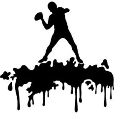 american football player and splash silhouette