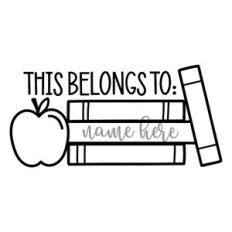 This Belongs to Stacked Books School Label