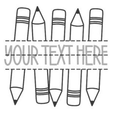 School Pencils Split Name Frame