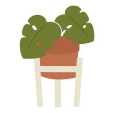 Tropical Plant in Boho Plant Stand