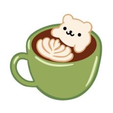 Kawaii Bear Marshmallow in Mocha Mug
