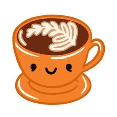 Kawaii Latte Cup with Fern Design