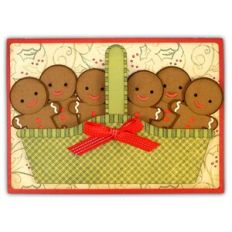 Card Gingerbread Crew in Basket