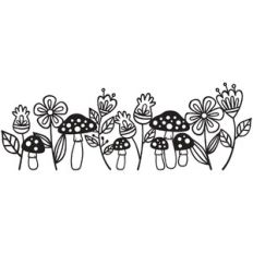 mushroom garden border