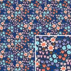 Blue Flower Field Pattern