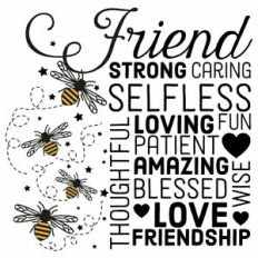 Friend Bee Word Art Wall Art