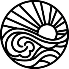 Beach Waves and Sun Round